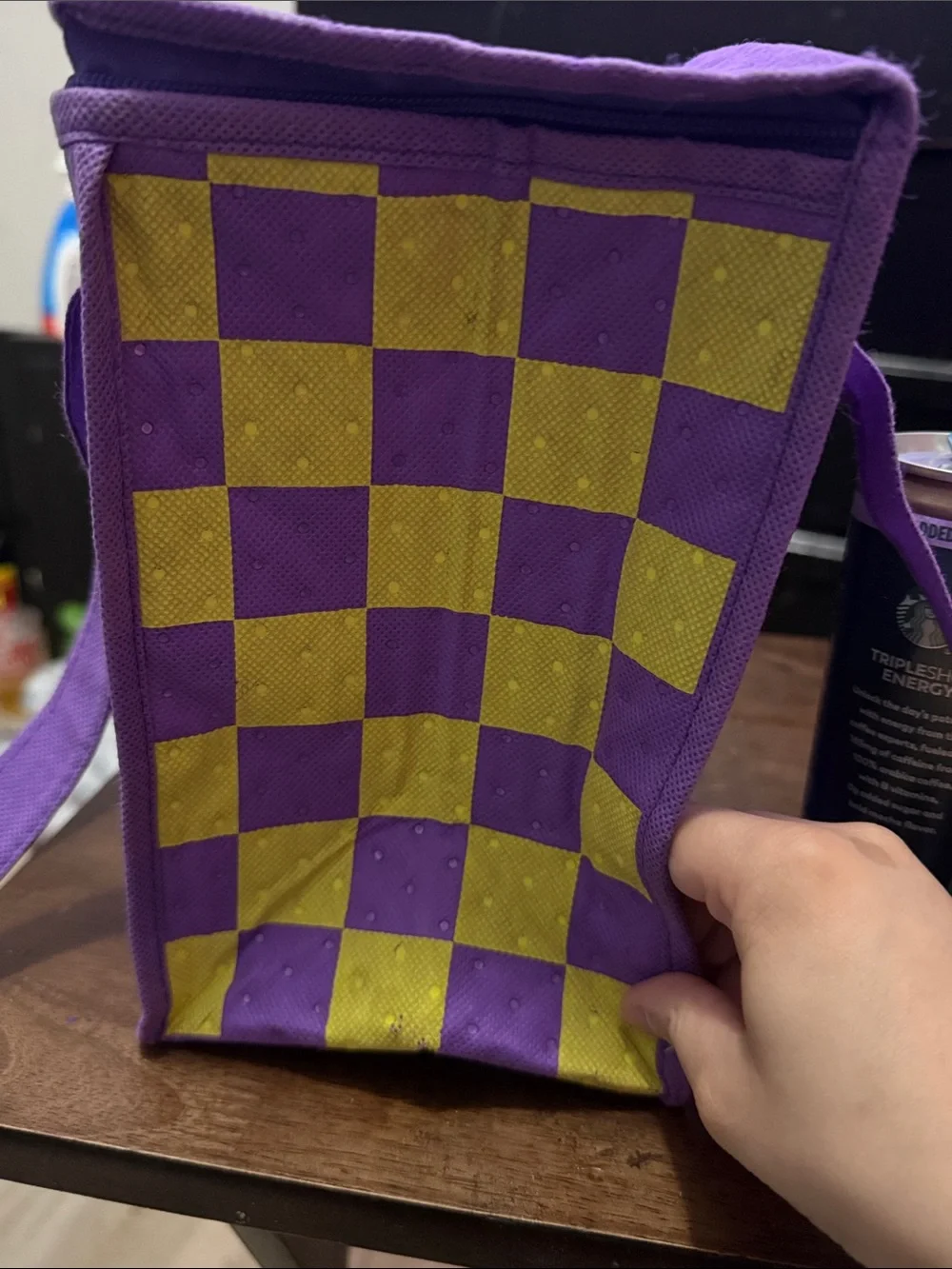 Purple Insulated Lunch Tote - Compact Home Storage Bag